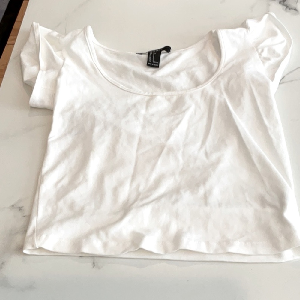 Forever 21 white baby tee, small.